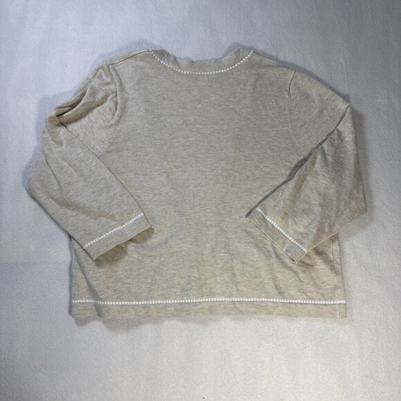 Kathy‎ Ireland Beige 3/4 Sleeve Open Front Cardigan Sweater Size XL - Picture 7 of 9